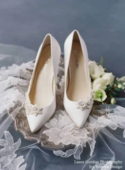 JASMINE 3D Floral Pearl Wedding Shoes