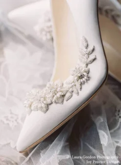 JASMINE 3D Floral Pearl Wedding Shoes