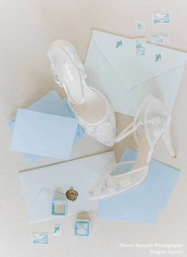 VIOLA Ivory And Blue Wedding Shoes 10 VIOLA Ivory And Blue Wedding Shoes