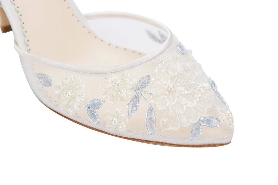 VIOLA Ivory And Blue Wedding Shoes 6 VIOLA Ivory And Blue Wedding Shoes
