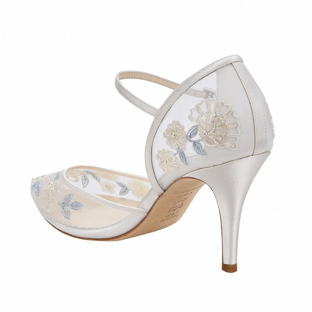VIOLA Ivory And Blue Wedding Shoes 7 VIOLA Ivory And Blue Wedding Shoes