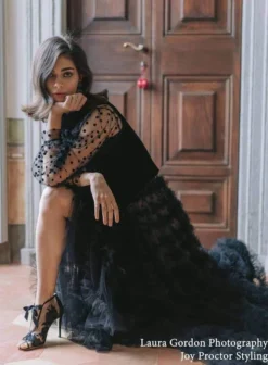 NIKKI BLACK Evening Black Lace Peep Toe Booties