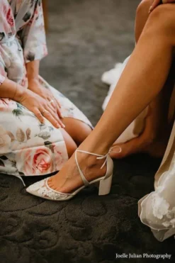 ABIGAIL Ivory Floral Block Heels