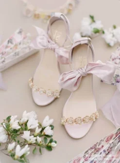 MARIEE Wedding/Evening Pink Shoes With Bows