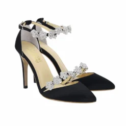 OLIVIA BLACK Evening Heels With Bow Ankle Strap And Rhinestone Ankle Strap Heels 11 OLIVIA BLACK Evening Heels With Bow Ankle Strap And Rhinestone Ankle Strap Heels