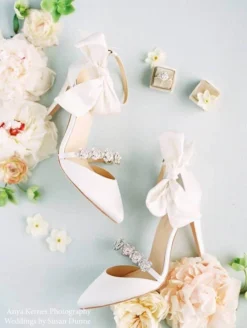 OLIVIA IVORY Wedding Ivory Bridal Shoes With Bows & Jewels
