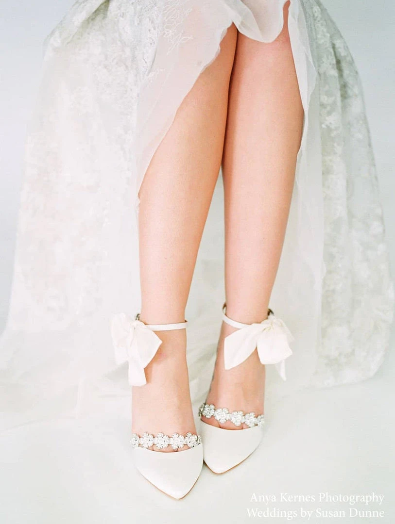 OLIVIA IVORY Wedding Ivory Bridal Shoes With Bows & Jewels 8 OLIVIA IVORY Wedding Ivory Bridal Shoes With Bows & Jewels