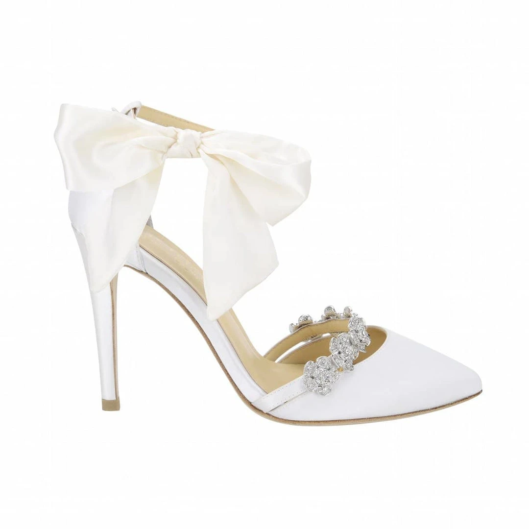 OLIVIA IVORY Wedding Ivory Bridal Shoes With Bows & Jewels 1 OLIVIA IVORY Wedding Ivory Bridal Shoes With Bows & Jewels