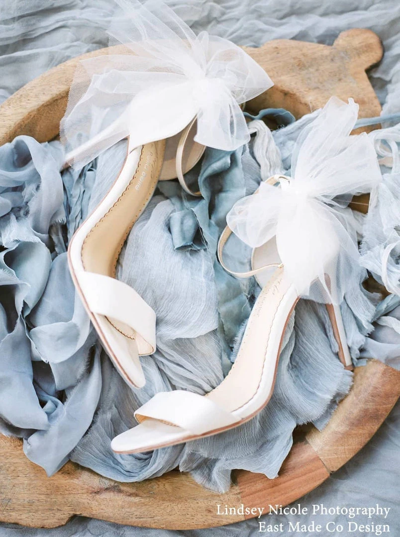 ELISE Ivory Wedding Shoes With Bow Tulle 2 ELISE Ivory Wedding Shoes With Bow Tulle