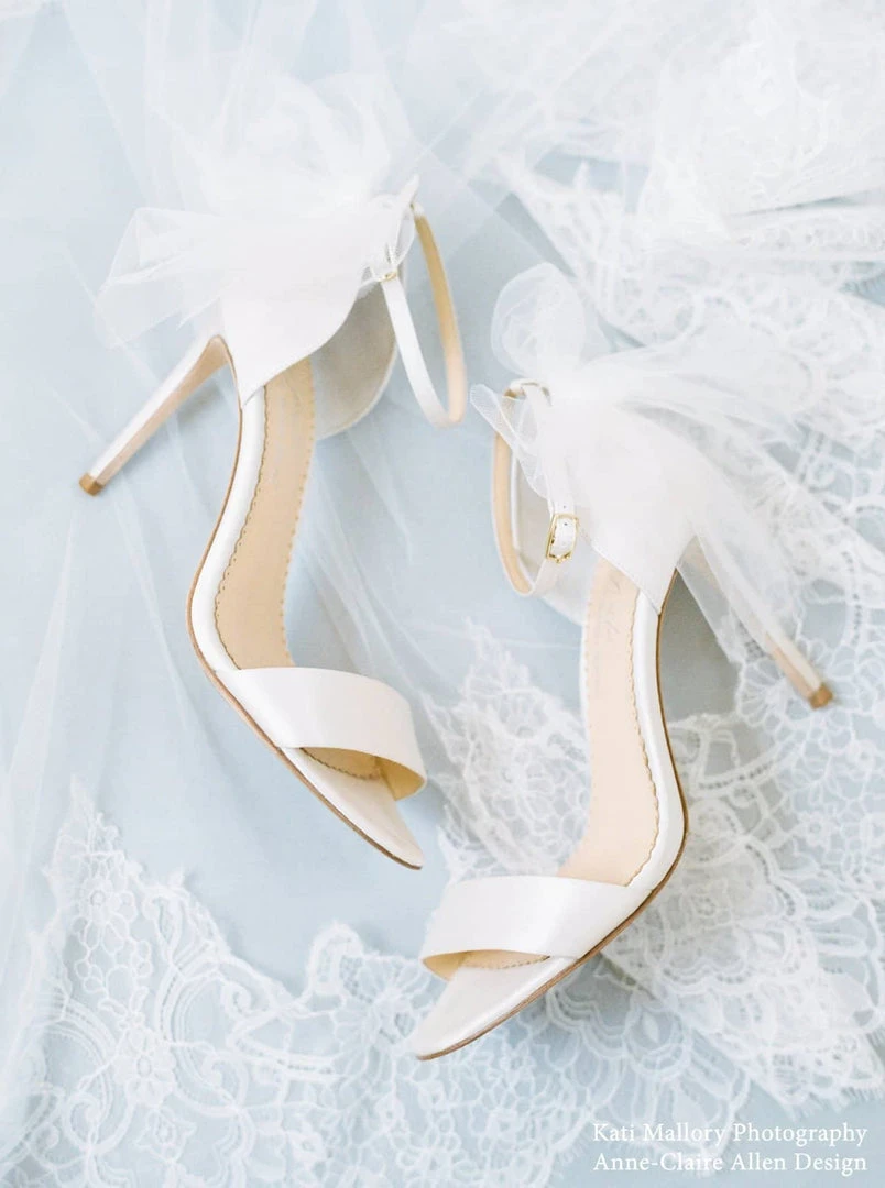 ELISE Ivory Wedding Shoes With Bow Tulle 6 ELISE Ivory Wedding Shoes With Bow Tulle