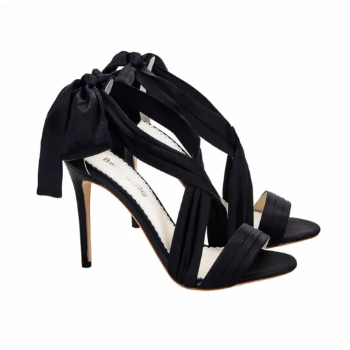 KATE BLACK Evening Ribbon Tie Heels Ankle Bow Pumps
