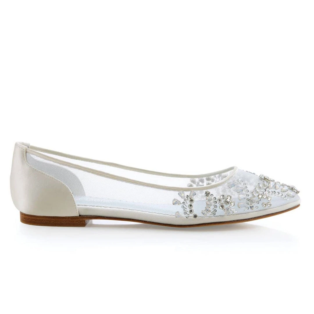 WILLOW Embellished Crystal Flat Shoes For Wedding 3 WILLOW Embellished Crystal Flat Shoes For Wedding