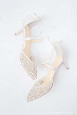 FRANCES IVORY Kitten Heel Wedding Shoes Ivory With Crystals