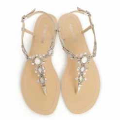 LUNA Strappy Gold Sandals Jewel Wedding Shoes