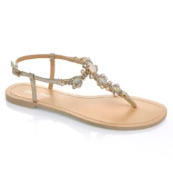 LUNA Strappy Gold Sandals Jewel Wedding Shoes