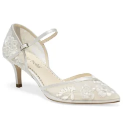 CANDICE IVORY D'Orsay Ivory Vintage Lace Wedding Shoes
