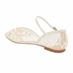 CELIA Lace Nude D'orsay Flats For Weddings