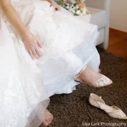 CELIA Lace Nude D'orsay Flats For Weddings