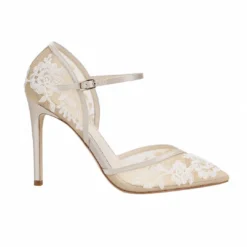 CLAUDIA Nude Lace Heels D'Orsay Wedding Shoes 12 CLAUDIA Nude Lace Heels D'Orsay Wedding Shoes