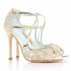 TESS Gold Lace Heels, Blue Sole Shoes Wedding