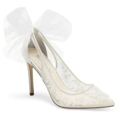 EDNA Floral Beaded Lace Slingback Wedding Shoes