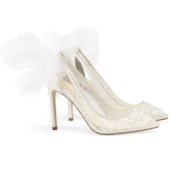 EDNA Floral Beaded Lace Slingback Wedding Shoes