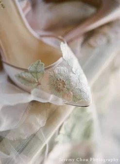 Blush Evening Shoes, Floral Wedding Shoes By Claire Pettibone