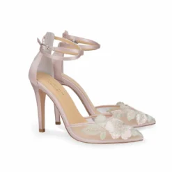 Blush Evening Shoes, Floral Wedding Shoes By Claire Pettibone