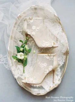 BELLE BY JOY PROCTOR Wedding Booties Flower Embroidered Boots