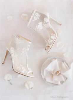 BELLE BY JOY PROCTOR Wedding Booties Flower Embroidered Boots