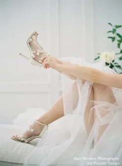 BELLE BY JOY PROCTOR Wedding Booties Flower Embroidered Boots