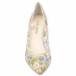 SIERRA Kitten Heels Flower Embroidered Shoes