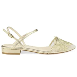 SHIRLEY GOLD Bridal Shoes Gold Flats For Wedding