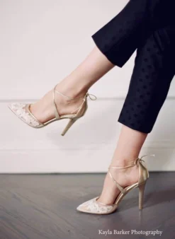 ANITA GOLD Evening & Bridal Gold Shoes Lace Floral Illusion Mesh Wedding 13 ANITA GOLD Evening & Bridal Gold Shoes Lace Floral Illusion Mesh Wedding