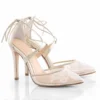 ANITA GOLD Evening & Bridal Gold Shoes Lace Floral Illusion Mesh Wedding