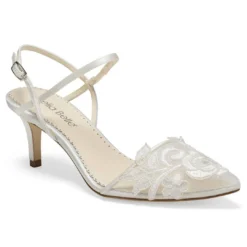 SERENA Flower Lace Wedding Shoes Low Heel