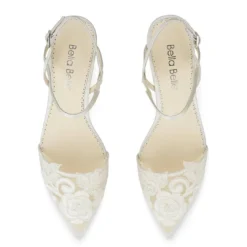 SERENA Flower Lace Wedding Shoes Low Heel