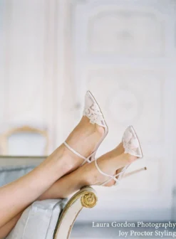 SERENA Flower Lace Wedding Shoes Low Heel
