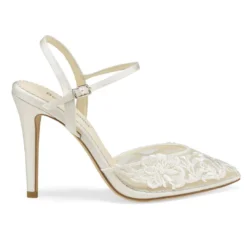 MAYA Ivory Lace And Pearl Wedding Heel