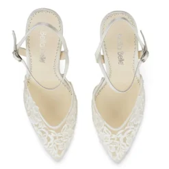 MAYA Ivory Lace And Pearl Wedding Heel