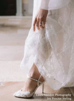 MAYA Ivory Lace And Pearl Wedding Heel