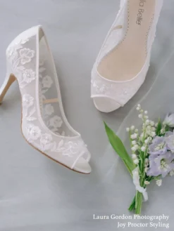 EMILY Wedding Ivory Lace Peep Toe Pump