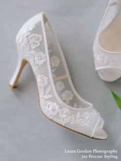 EMILY Wedding Ivory Lace Peep Toe Pump 13 EMILY Wedding Ivory Lace Peep Toe Pump