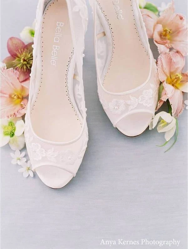 EMILY Wedding Ivory Lace Peep Toe Pump 7 EMILY Wedding Ivory Lace Peep Toe Pump