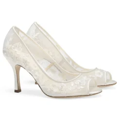 EMILY Wedding Ivory Lace Peep Toe Pump