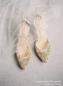 FRANCES GOLD Wedding Champagne Gold Kitten Heels With Crystals