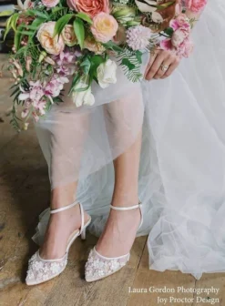 ROSA IVORY Floral Pearl Beaded Wedding Shoes Low Heel 19 ROSA IVORY Floral Pearl Beaded Wedding Shoes Low Heel