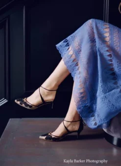 AMELIA BLACK Evening Lace Black Strap Kitten Heels 16 AMELIA BLACK Evening Lace Black Strap Kitten Heels