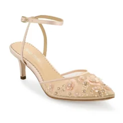 ROSA BLUSH Pearl Pink Wedding Shoes Low Heel 12 ROSA BLUSH Pearl Pink Wedding Shoes Low Heel