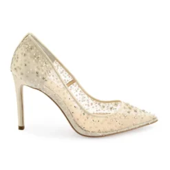 ELSA NUDE Crystal Embellished Sequin Sparkly Nude Heels Wedding